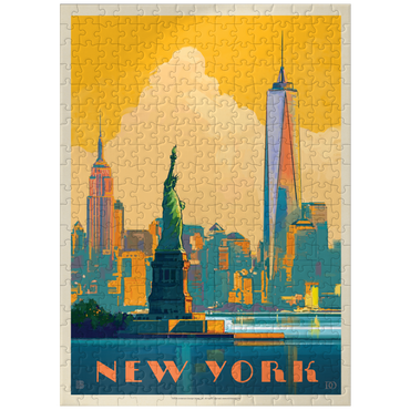 puzzleplate New York City: Skyline Glow, Vintage Poster 300 Jigsaw Puzzle