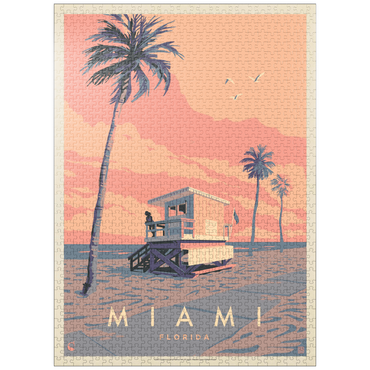 puzzleplate Miami, FL: Lifeguard Tower, Vintage Poster 1000 Jigsaw Puzzle