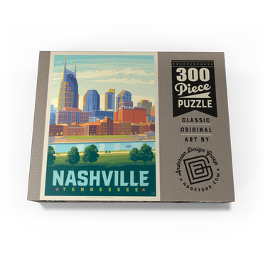 Nashville Skyline: Summer On The Riverfront, Vintage Poster 300 Jigsaw Puzzle box view3