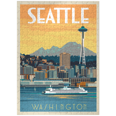 puzzleplate Seattle, WA: Ferry, Vintage Poster 300 Jigsaw Puzzle