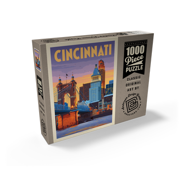 Cincinnati, OH: Riverfront, Vintage Poster 1000 Jigsaw Puzzle box view2