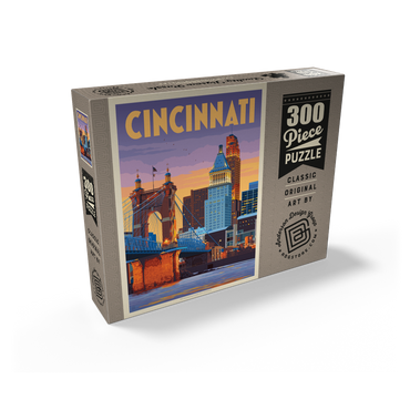 Cincinnati, OH: Riverfront, Vintage Poster 300 Jigsaw Puzzle box view2