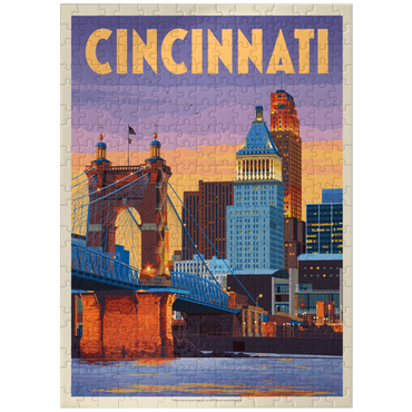 puzzleplate Cincinnati, OH: Riverfront, Vintage Poster 300 Jigsaw Puzzle