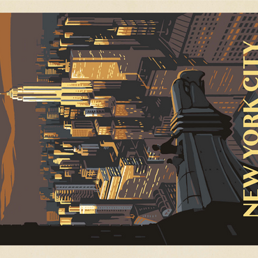 New York City: Eagle's View, Vintage Poster 1000 Jigsaw Puzzle 3D Modell