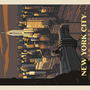 New York City: Eagle's View, Vintage Poster 100 Jigsaw Puzzle 3D Modell