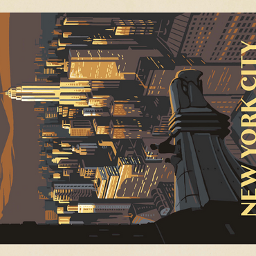 New York City: Eagle's View, Vintage Poster 500 Jigsaw Puzzle 3D Modell