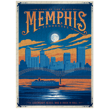 puzzleplate Memphis, TN: Home of Blues, Rock n' Roll, and Soul, Vintage Poster 300 Jigsaw Puzzle