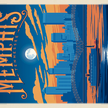 Memphis, TN: Home of Blues, Rock n' Roll, and Soul, Vintage Poster 500 Jigsaw Puzzle 3D Modell