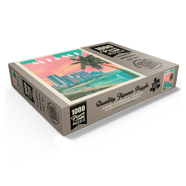 Miami, FL: South Beach, Vintage Poster 1000 Jigsaw Puzzle box view1