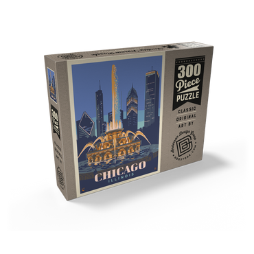 Chicago, IL: Fountain Of Light, Vintage Poster 300 Jigsaw Puzzle box view2