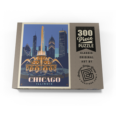 Chicago, IL: Fountain Of Light, Vintage Poster 300 Jigsaw Puzzle box view3