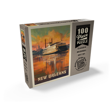 New Orleans: Riverboat, Vintage Poster 100 Jigsaw Puzzle box view2