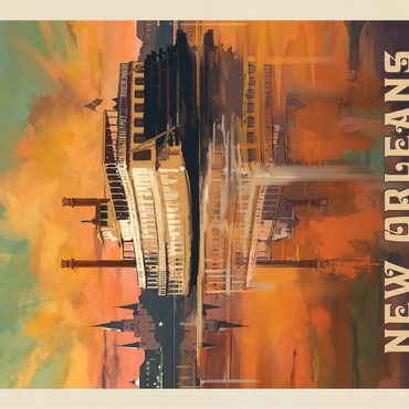 New Orleans: Riverboat, Vintage Poster 100 Jigsaw Puzzle 3D Modell