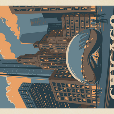 Chicago, IL: Magic Bean, Vintage Poster 1000 Jigsaw Puzzle 3D Modell