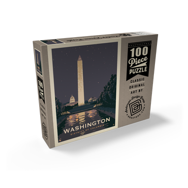 Washington DC: Reflections Of Freedom, Vintage Poster 100 Jigsaw Puzzle box view2