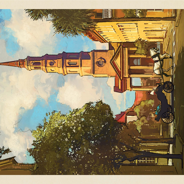 Charleston, South Carolina: St Philip's Church, Vintage Poster 1000 Jigsaw Puzzle 3D Modell
