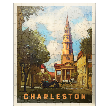 puzzleplate Charleston, South Carolina: St Philip's Church, Vintage Poster 100 Jigsaw Puzzle