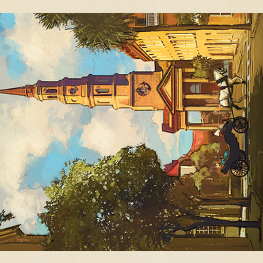 Charleston, South Carolina: St Philip's Church, Vintage Poster 500 Jigsaw Puzzle 3D Modell