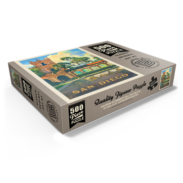 San Diego, CA: Balboa Park, Vintage Poster 500 Jigsaw Puzzle box view1