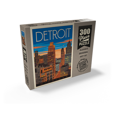 Detroit, MI: skyline, Vintage Poster 300 Jigsaw Puzzle box view2