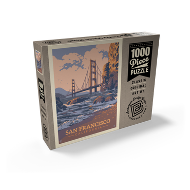San Francisco, CA: Golden Gate-Water's Edge, Vintage Poster 1000 Jigsaw Puzzle box view2
