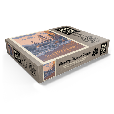 San Francisco, CA: Golden Gate-Water's Edge, Vintage Poster 100 Jigsaw Puzzle box view1