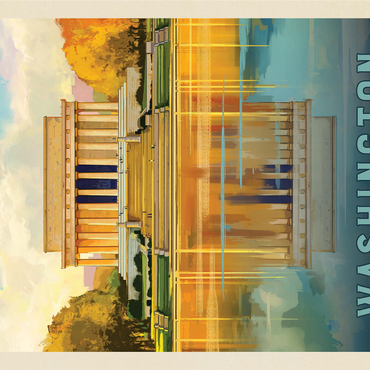 Washington, DC: Lincoln Memorial, Vintage Poster 1000 Jigsaw Puzzle 3D Modell