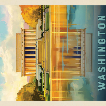 Washington, DC: Lincoln Memorial, Vintage Poster 100 Jigsaw Puzzle 3D Modell