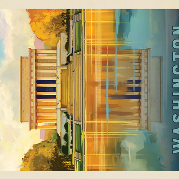 Washington, DC: Lincoln Memorial, Vintage Poster 500 Jigsaw Puzzle 3D Modell