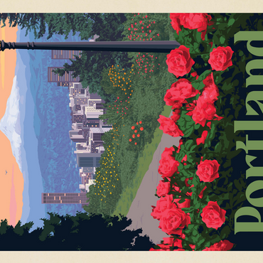 Portland, Oregon: City Of Roses, Vintage Poster 500 Jigsaw Puzzle 3D Modell