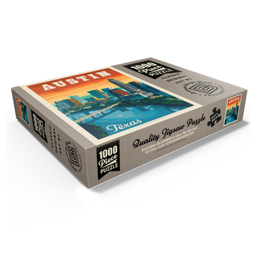 Austin, Texas: Skyline, Vintage Poster 1000 Jigsaw Puzzle box view1