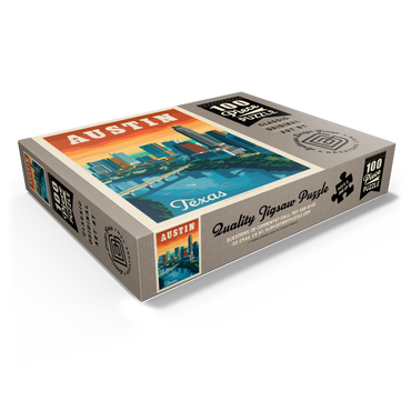 Austin, Texas: Skyline, Vintage Poster 100 Jigsaw Puzzle box view1