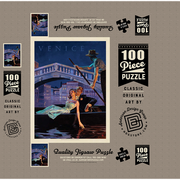 Italy: An Evening in Venice, Vintage Poster 100 Jigsaw Puzzle box 3D Modell