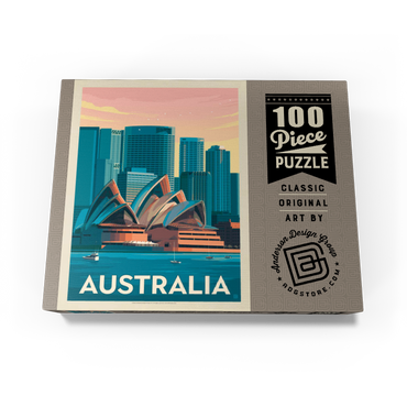Australia: Sydney Skyline, Vintage Poster 100 Jigsaw Puzzle box view3