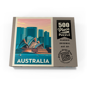 Australia: Sydney Skyline, Vintage Poster 500 Jigsaw Puzzle box view3