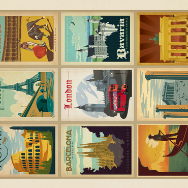 Europe Travel, Collage, Vintage poster 500 Jigsaw Puzzle 3D Modell