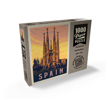 Spain: Familia Sagrada, Vintage Poster 1000 Jigsaw Puzzle box view2