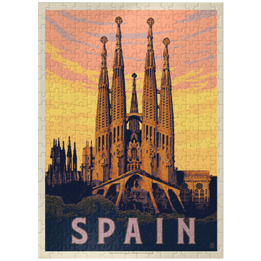 puzzleplate Spain: Familia Sagrada, Vintage Poster 300 Jigsaw Puzzle