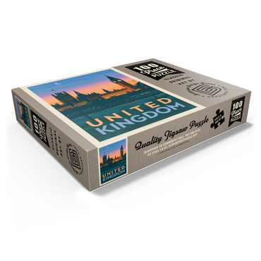 United Kingdom: Westminster Palace, Vintage Poster 100 Jigsaw Puzzle box view1