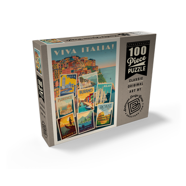 Italy: Viva Italia! Collage, Vintage poster 100 Jigsaw Puzzle box view2