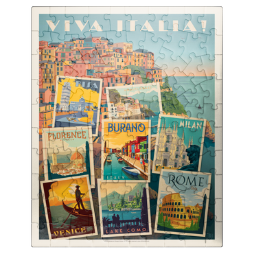 puzzleplate Italy: Viva Italia! Collage, Vintage poster 100 Jigsaw Puzzle