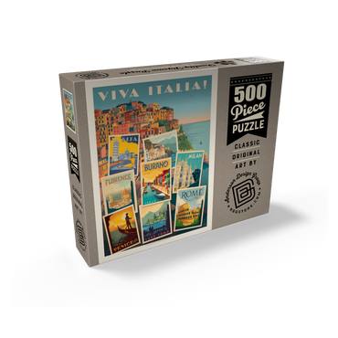 Italy: Viva Italia! Collage, Vintage poster 500 Jigsaw Puzzle box view2