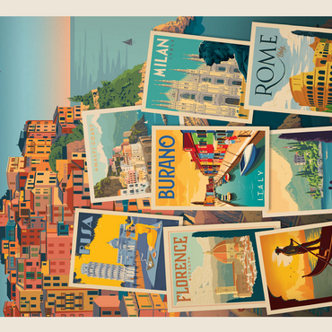 Italy: Viva Italia! Collage, Vintage poster 500 Jigsaw Puzzle 3D Modell