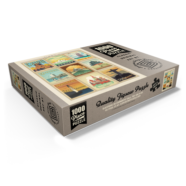 World Travel, Collage, Vintage poster 1000 Jigsaw Puzzle box view1