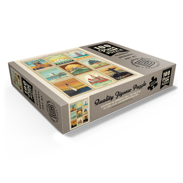 World Travel, Collage, Vintage poster 100 Jigsaw Puzzle box view1