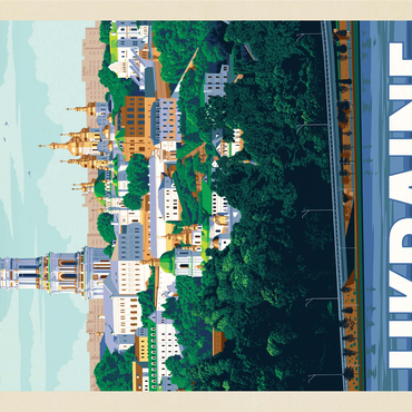 Ukraine: Kiev, Vintage Poster 1000 Jigsaw Puzzle 3D Modell