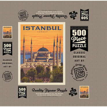 Turkey: Istanbul, Vintage Poster 500 Jigsaw Puzzle box 3D Modell
