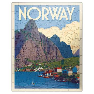 puzzleplate Norway: The Land of Fjords, Vintage Poster 100 Jigsaw Puzzle