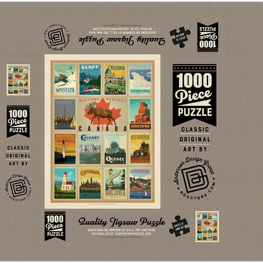 Canada Travel, Collage, Vintage Poster 1000 Jigsaw Puzzle box 3D Modell