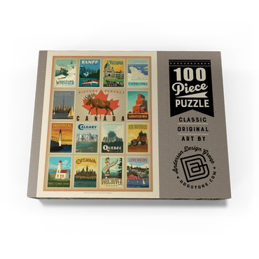 Canada Travel, Collage, Vintage Poster 100 Jigsaw Puzzle box view3